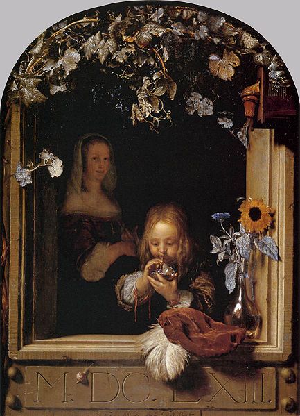 Frans van Mieris Boy Blowing Bubbles